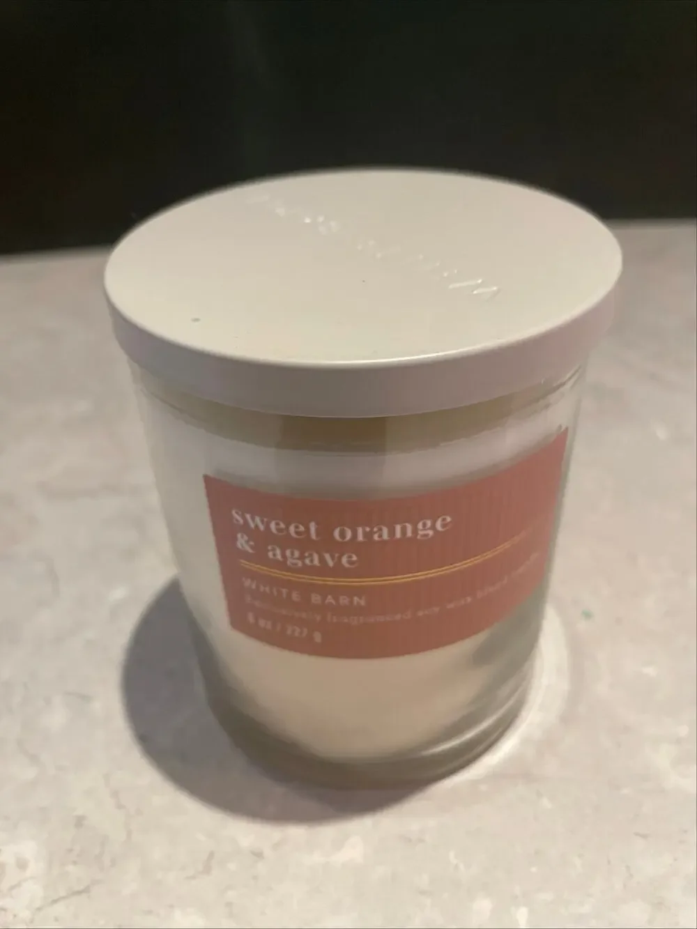 Bath Bodywork White Barn 8oz Soy Candle Sweet Orange & Agave citrus,jasmine Musk